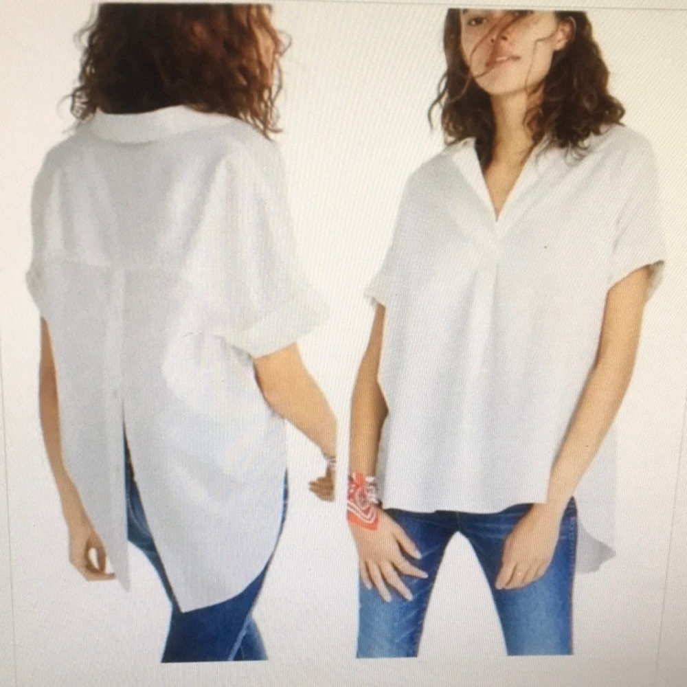 MADEWELL/“COURIER”BUTTON BACK SHIRT IN PURE WHITE/NEW